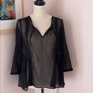 Sheer Black Long Sleeve Top
